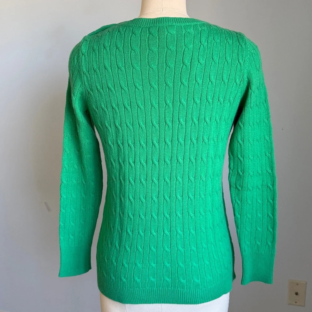 Talbots Green Cable Knit Sweater SZ Small. - Picture 2 of 13